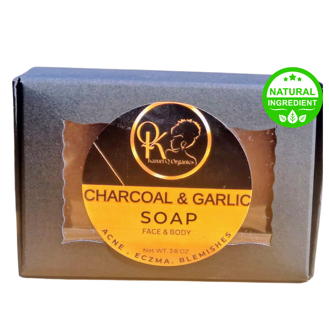 Charcoal and garlic soap for acne, eczma and blemishes